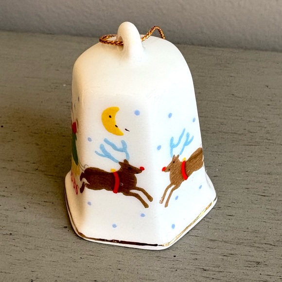 Vintage Lillian Vernon 1986 Porcelain Bell Christmas Ornament 2" Lot of 3 White - Picture 10 of 15